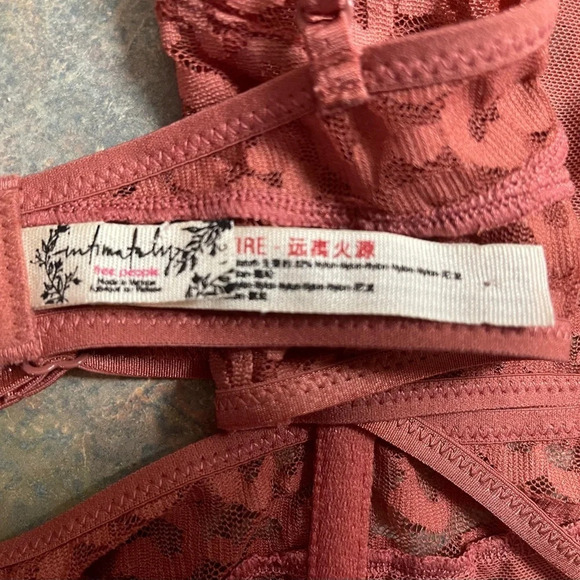 NWOT Free People Bra Toni Bralette Intimately FP Pink Print Lace Allure Large - Picture 5 of 5